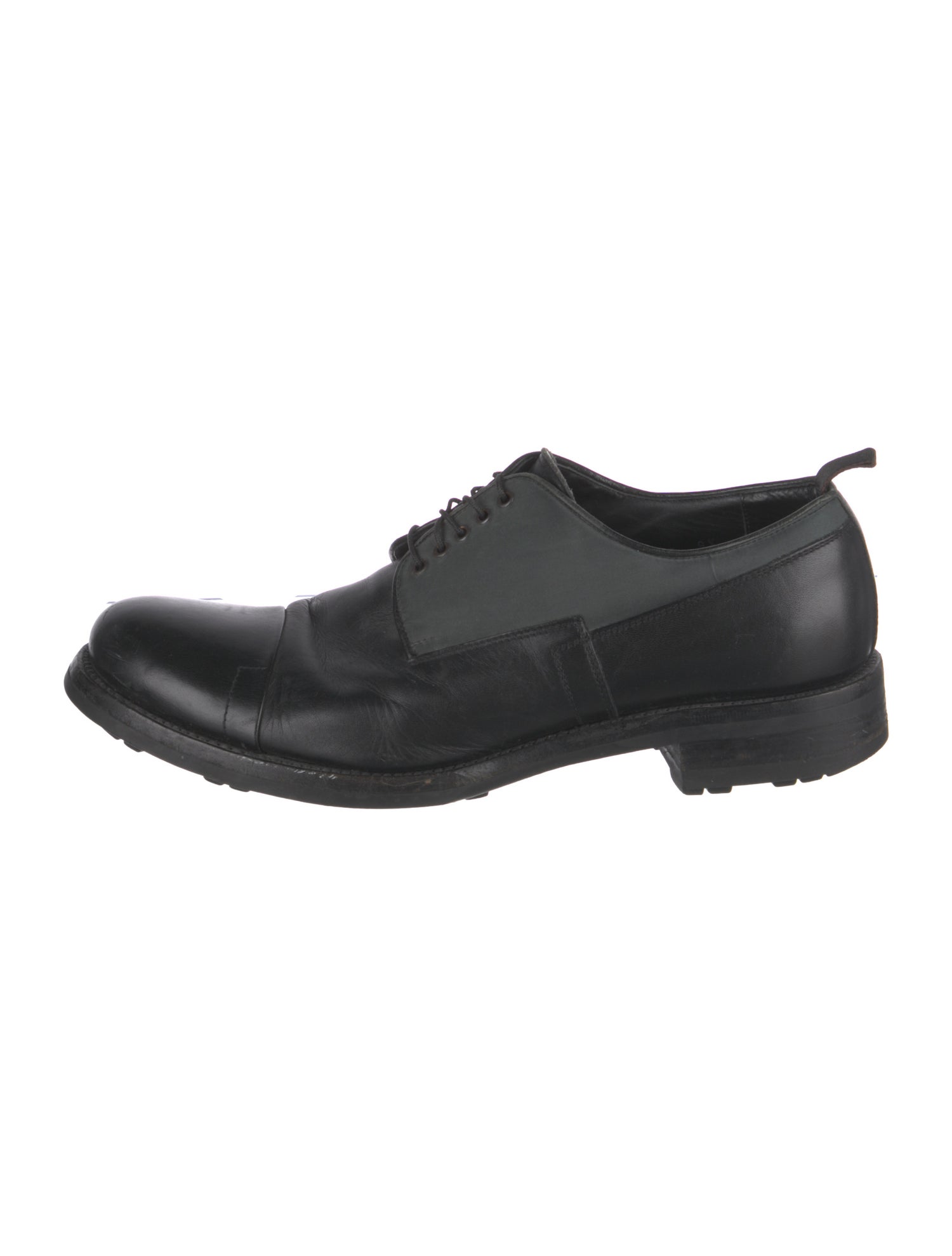 Prada Leather Colorblock Pattern Derby Shoes