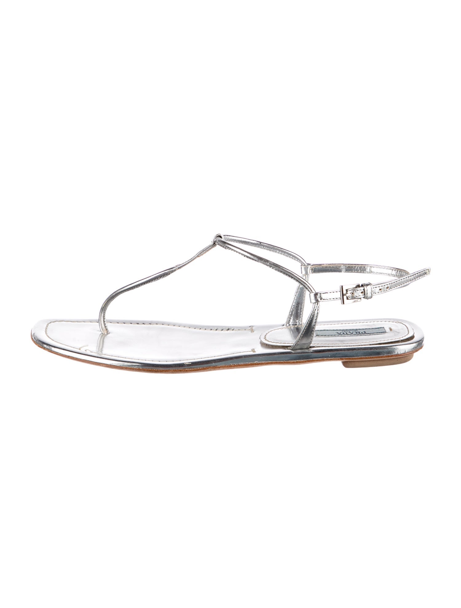 Prada Patent Leather T-Strap Sandals