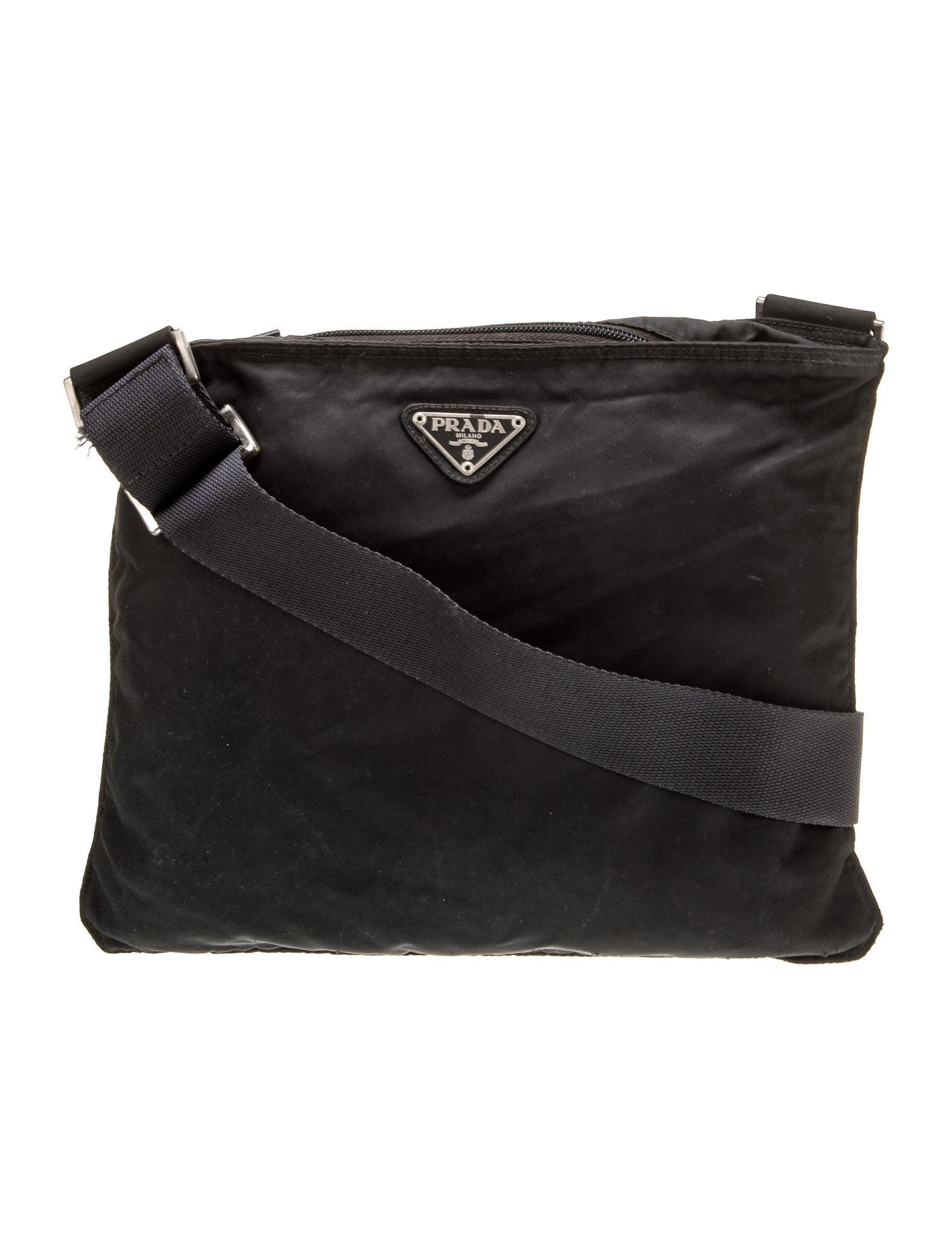 Prada Enameled Metal Triangle Crossbody Bag Vintage