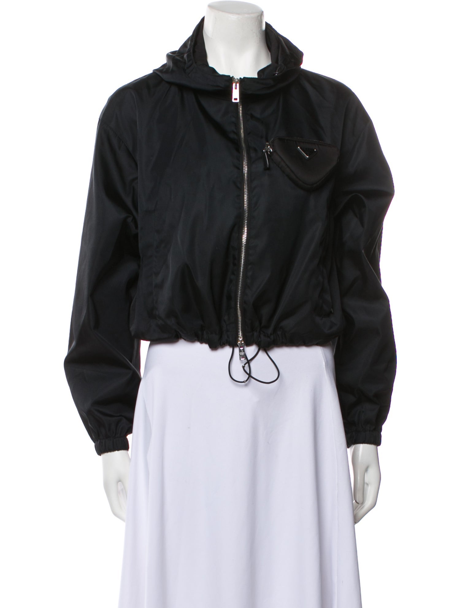 Prada 2021 RE-Nylon Hooded Bomber Bomber Jacket