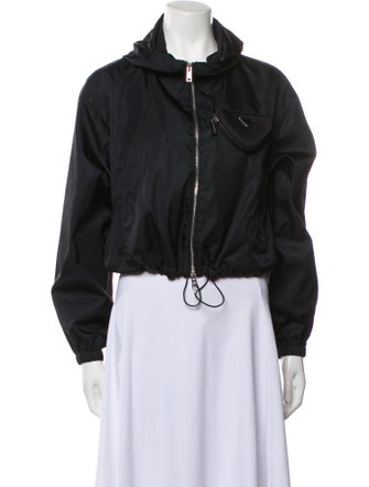 Prada 2021 RE-Nylon Hooded Bomber Bomber Jacket