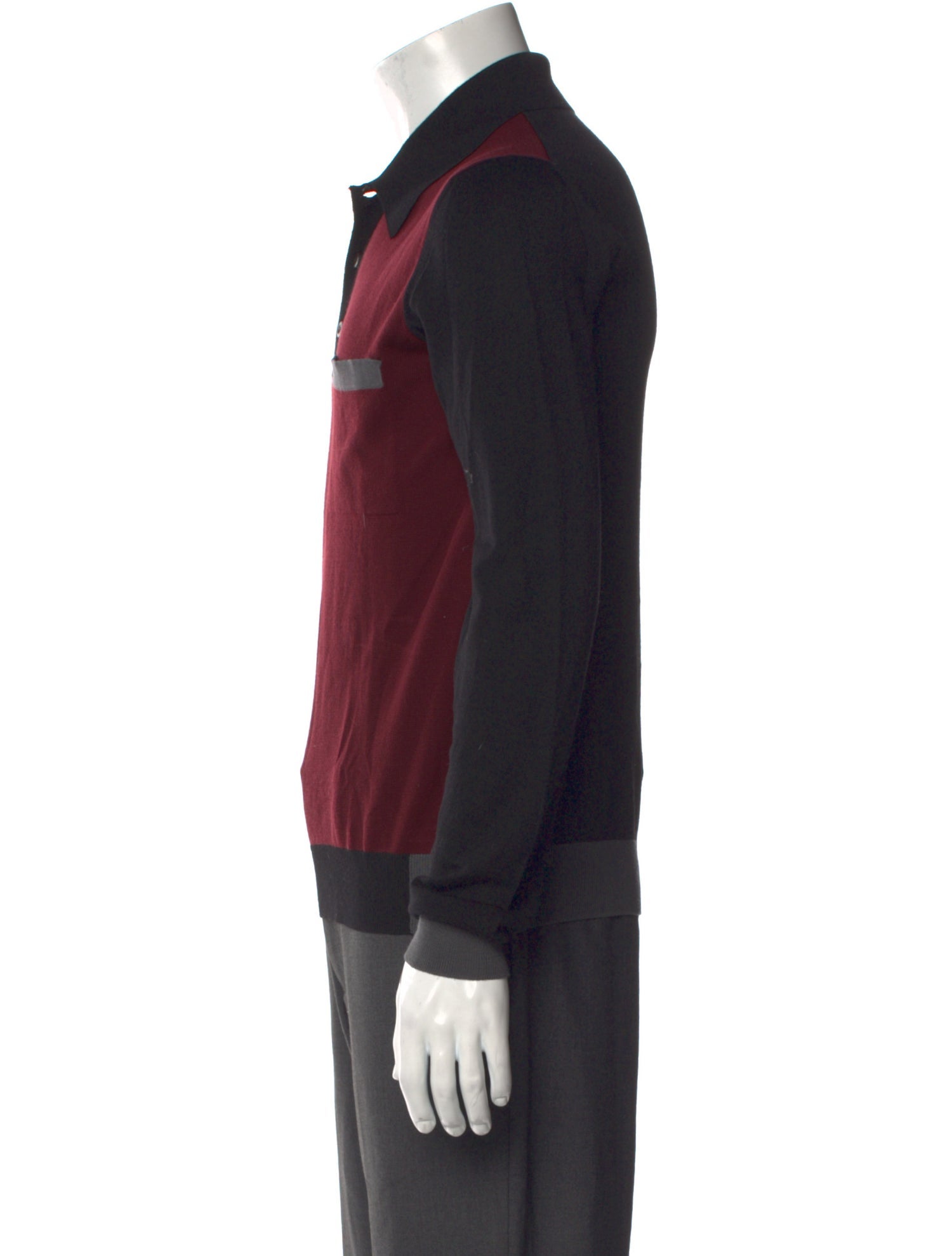 Prada 2016 Colorblock Pattern Polo Sweater