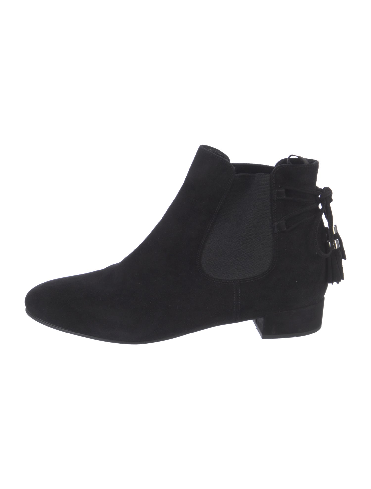 Prada Suede Tassel Accents Chelsea Boots