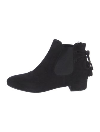Prada Suede Tassel Accents Chelsea Boots