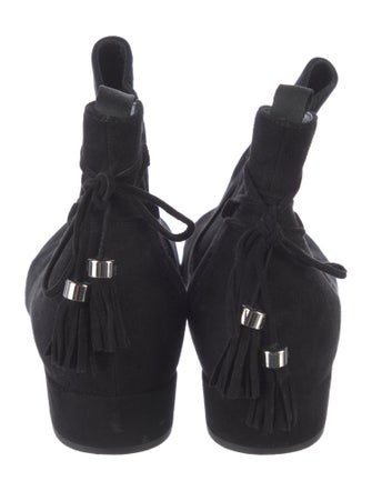 Prada Suede Tassel Accents Chelsea Boots