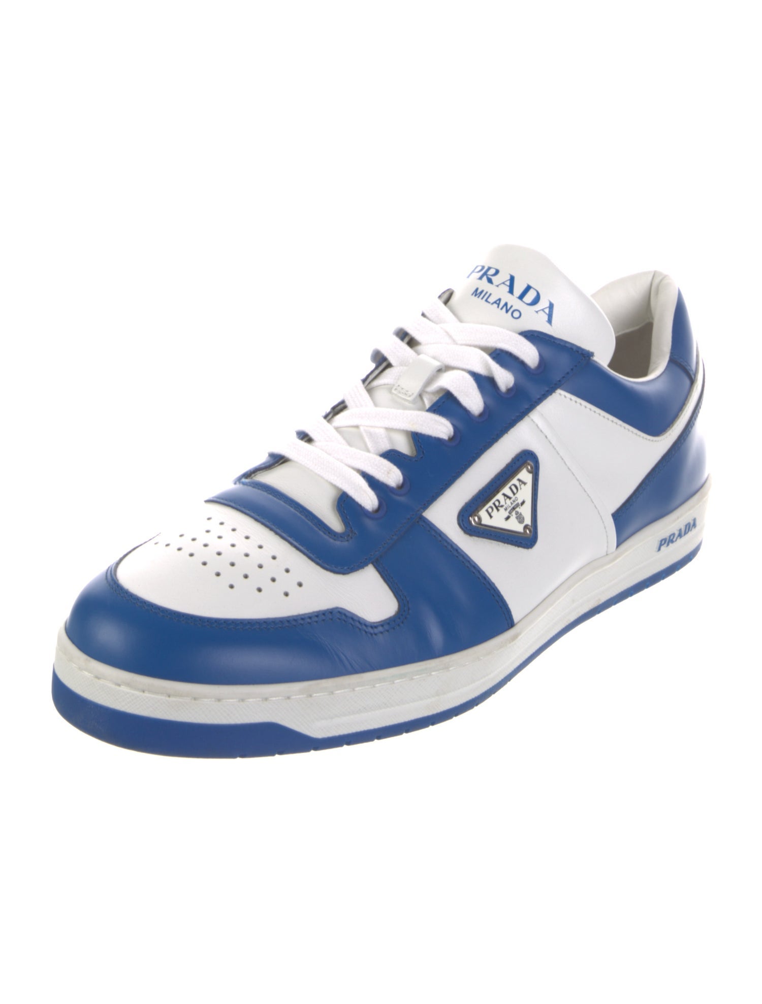 Prada Leather Colorblock Pattern Sneakers