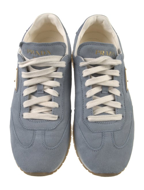 Prada Suede Leather Trim Embellishment Sneakers