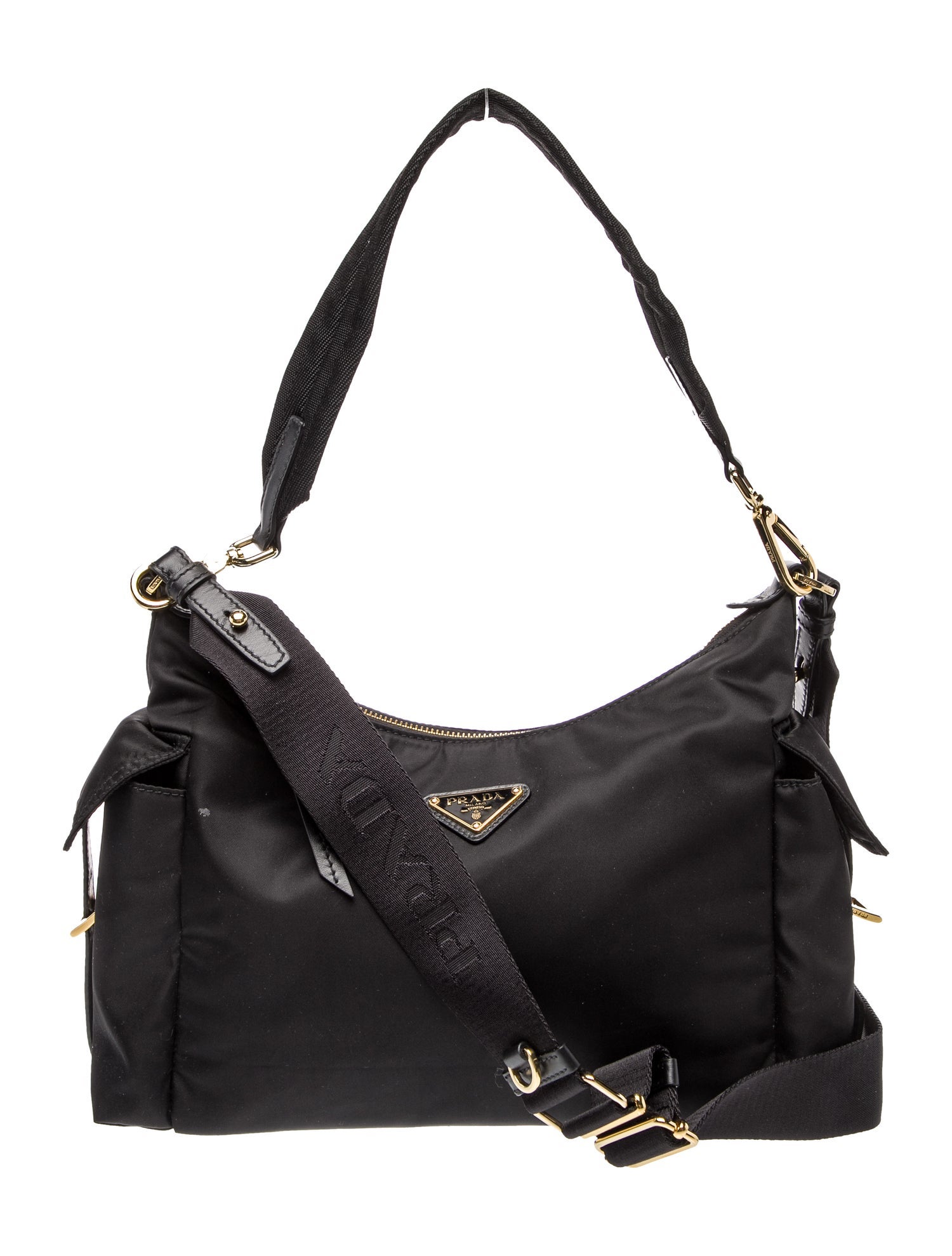 Prada Enameled Metal Triangle Re-Nylon Explore Large