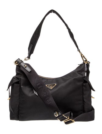 Prada Enameled Metal Triangle Re-Nylon Explore Large