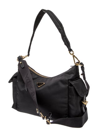 Prada Enameled Metal Triangle Re-Nylon Explore Large