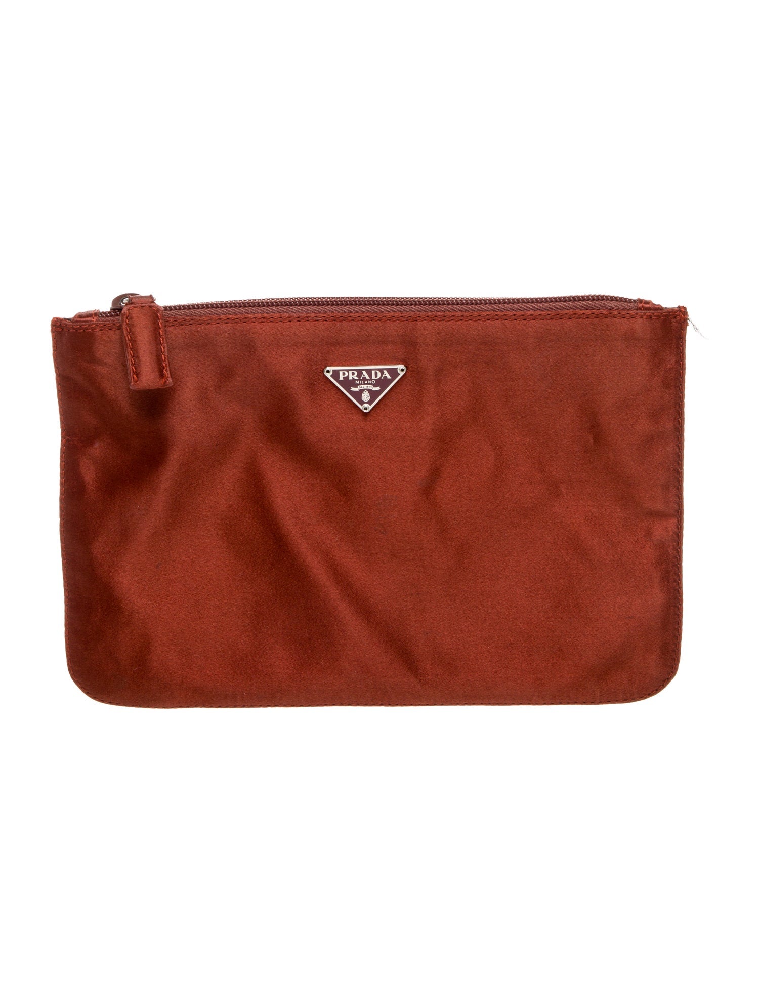 Prada Enameled Metal Triangle Clutch