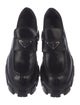 Prada Monolith Loafers Enameled Metal Triangle Oxfords