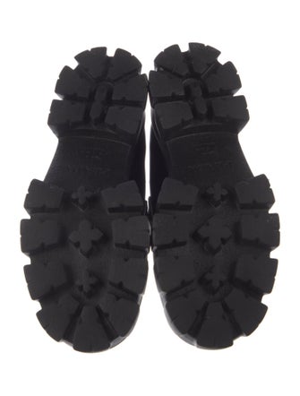 Prada Monolith Loafers Enameled Metal Triangle Oxfords