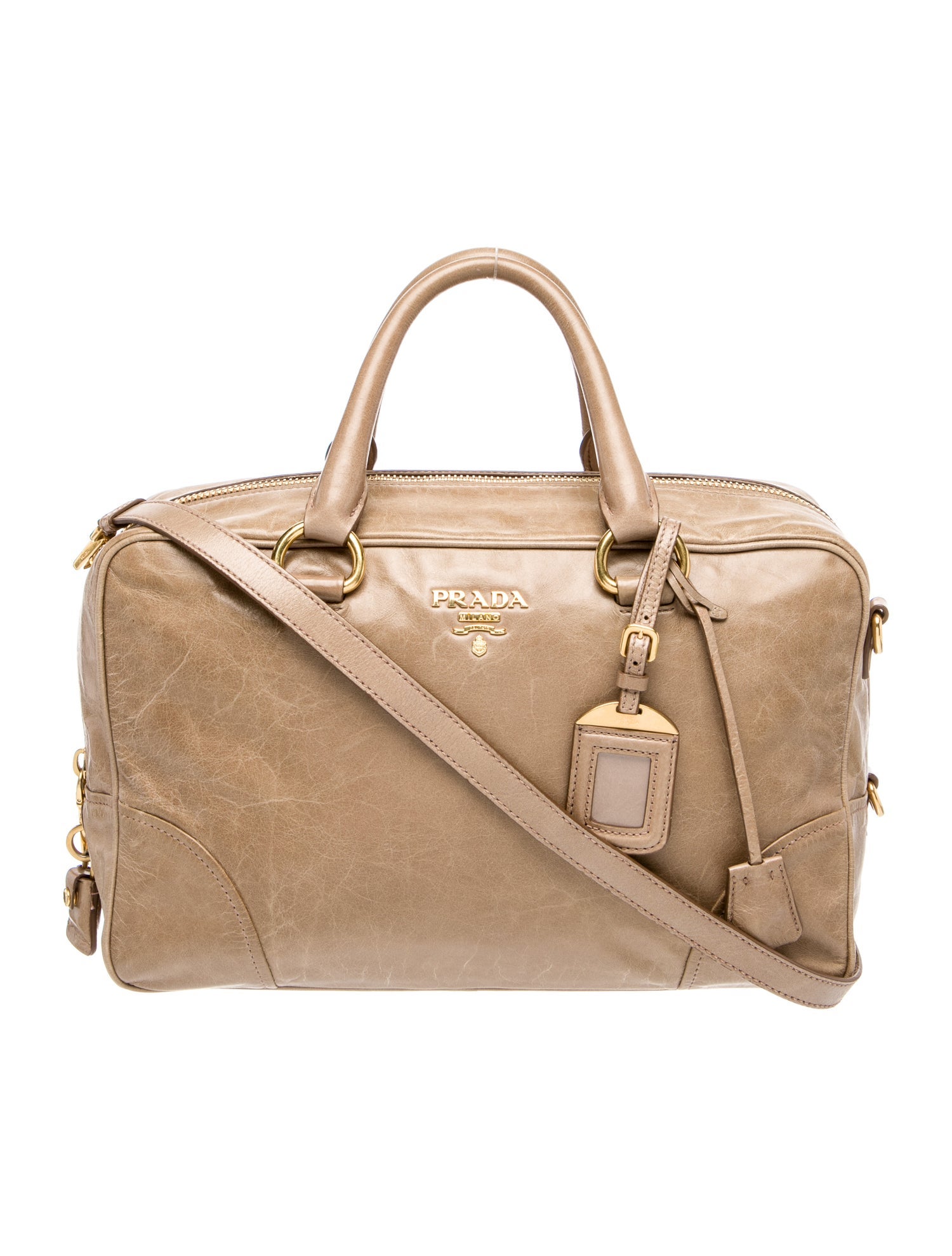 Prada Vitello Shine Leather Bauletto