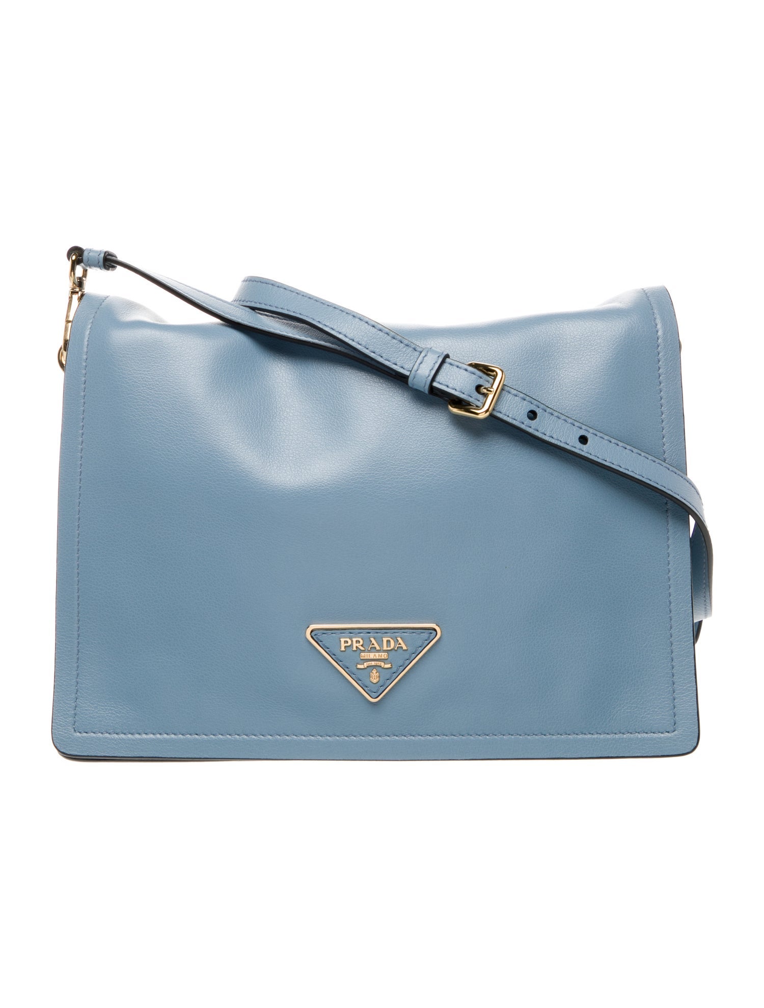 Prada Enameled Metal Triangle Crossbody Bag