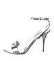Prada Enameled Metal Triangle Patent Leather Sandals