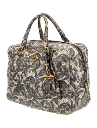 Prada Embossed Leather Bauletto