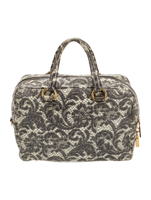 Prada Embossed Leather Bauletto