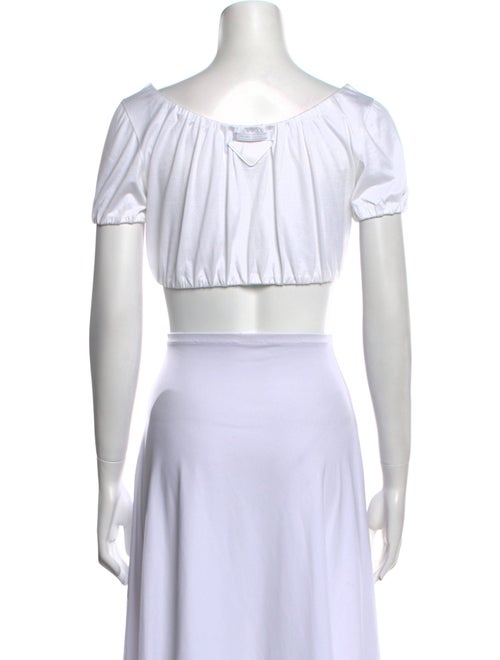 Prada 2019 Bateau Neckline Crop Top