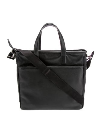 Prada Enameled Metal Triangle Shopping