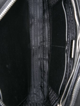 Prada Enameled Metal Triangle Shopping