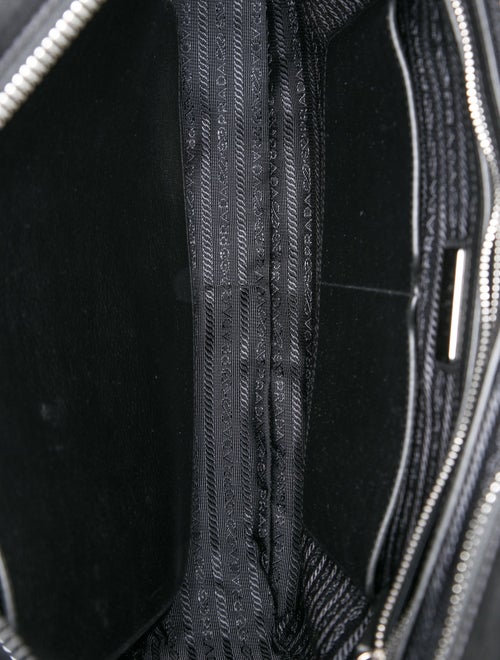 Prada Enameled Metal Triangle Shopping