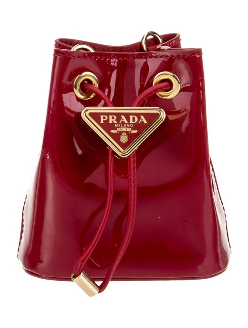 Prada Enameled Metal Triangle Bucket Bag