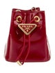 Prada Enameled Metal Triangle Bucket Bag