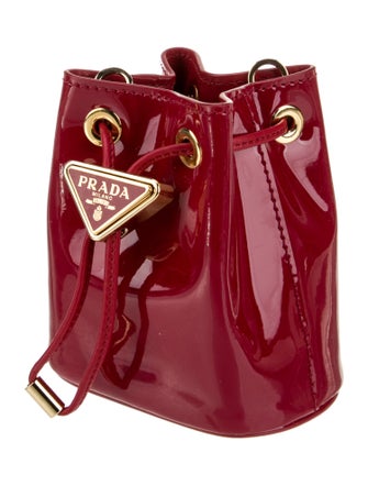 Prada Enameled Metal Triangle Bucket Bag