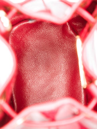 Prada Enameled Metal Triangle Bucket Bag