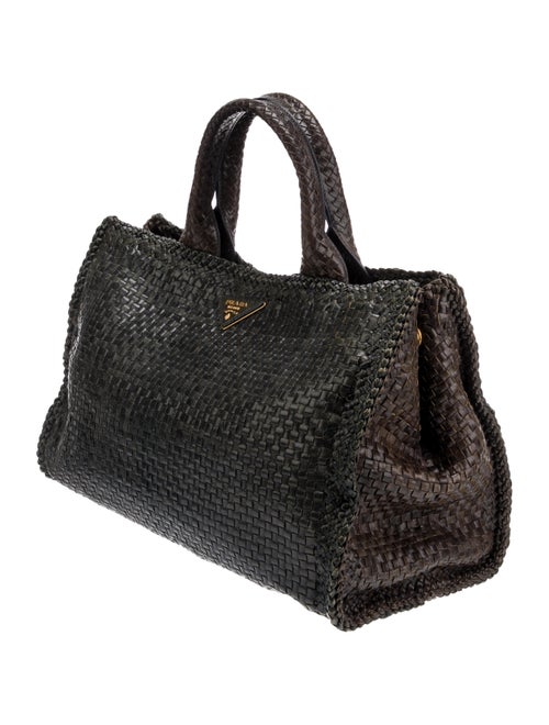 Prada Madras Leather Tote