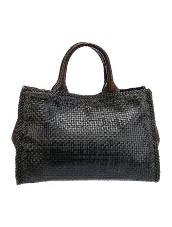 Prada Madras Leather Tote