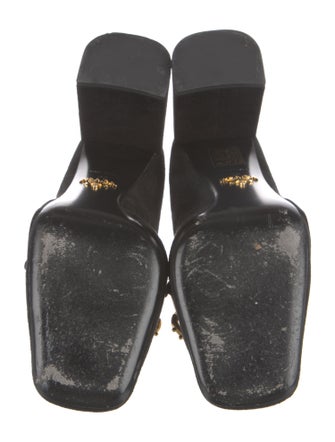 Prada Suede Chain-Link Accents Pumps