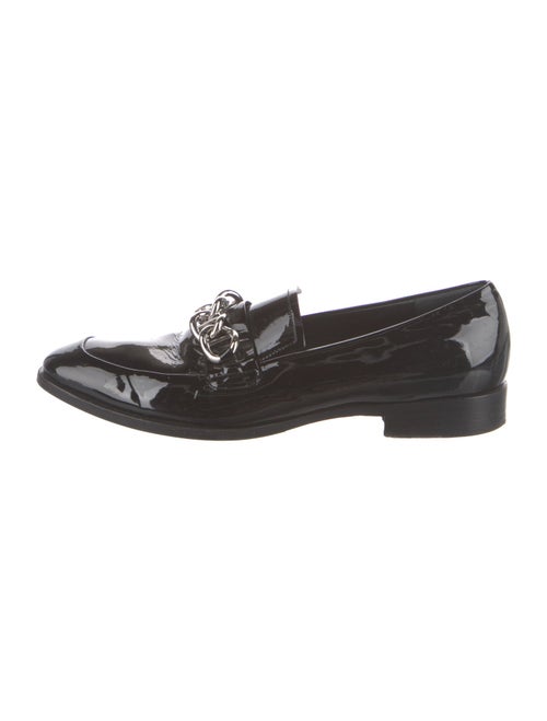 Prada Patent Leather Chain-Link Accents Loafers