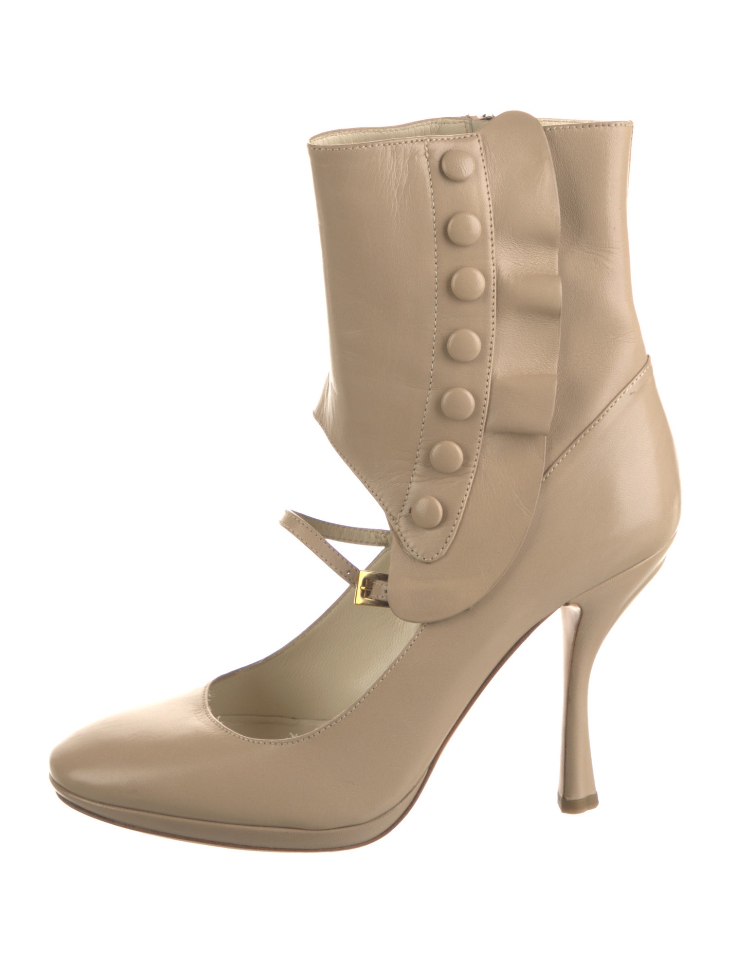 Prada Leather Cutout Accent Pumps