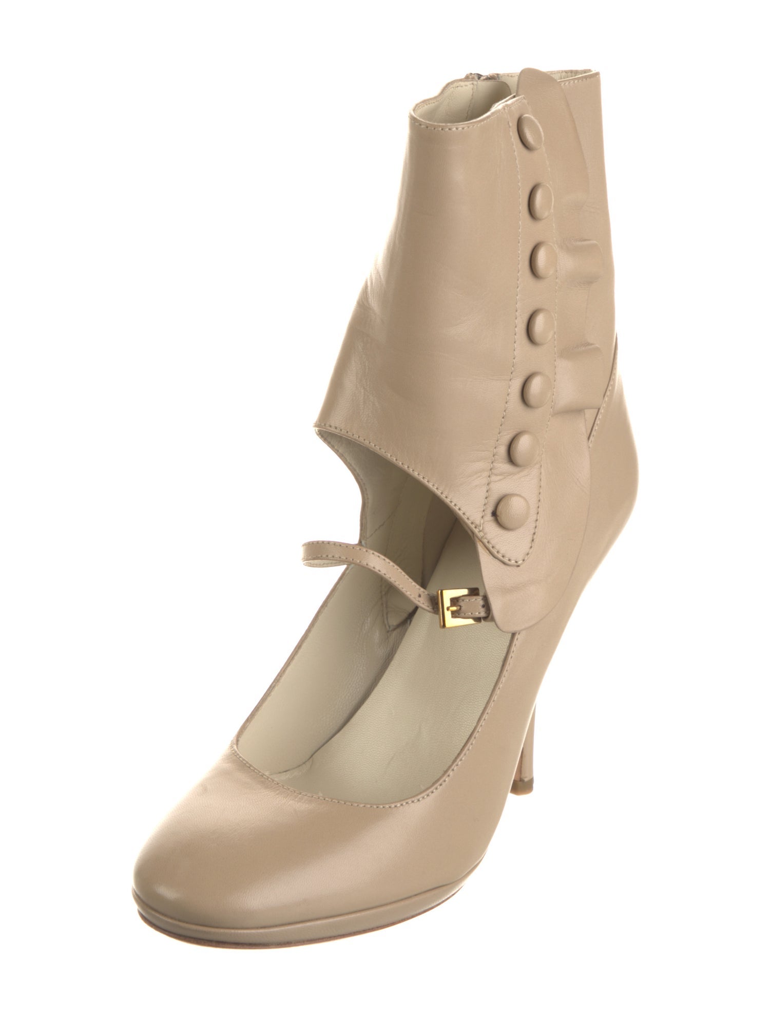 Prada Leather Cutout Accent Pumps