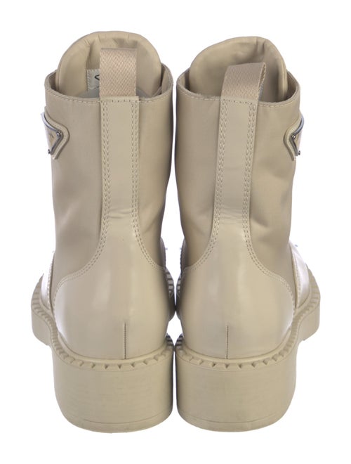 Prada Leather Studded Accents Combat Boots