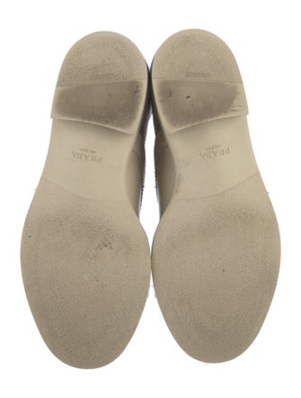 Prada Leather Studded Accents Combat Boots