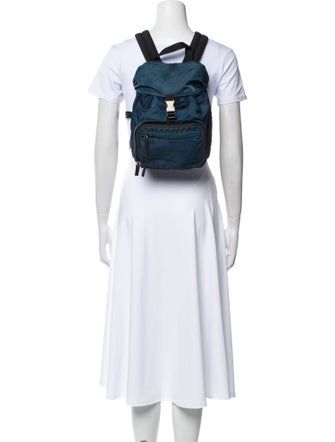 Prada Enameled Metal Triangle Backpack