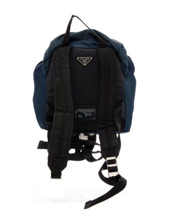 Prada Enameled Metal Triangle Backpack