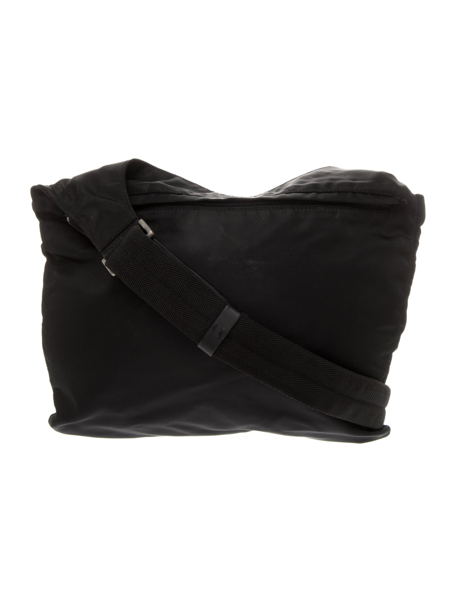 Prada Enameled Metal Triangle Messenger Bag