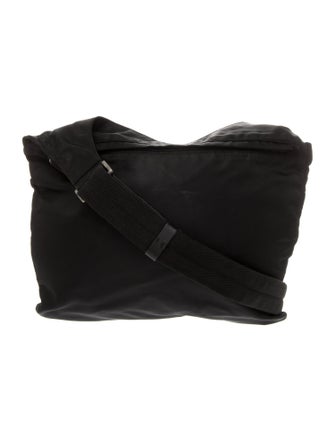 Prada Enameled Metal Triangle Messenger Bag