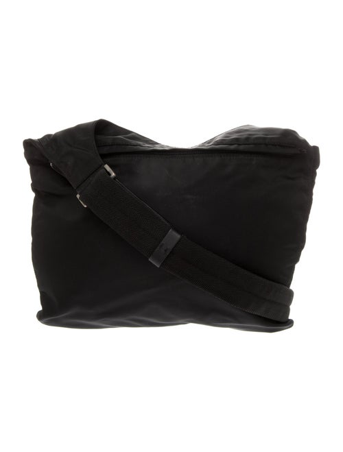 Prada Enameled Metal Triangle Messenger Bag