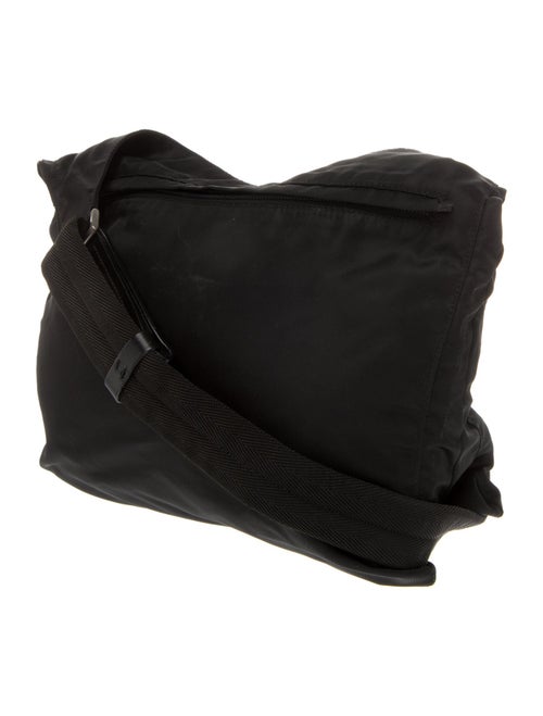 Prada Enameled Metal Triangle Messenger Bag