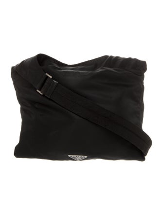 Prada Enameled Metal Triangle Messenger Bag