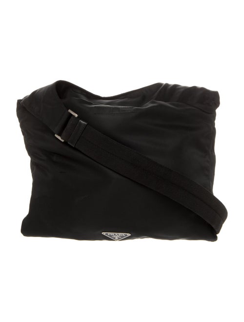 Prada Enameled Metal Triangle Messenger Bag