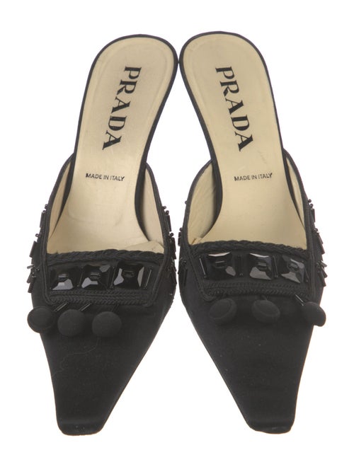 Prada Satin Studded Accents Mules
