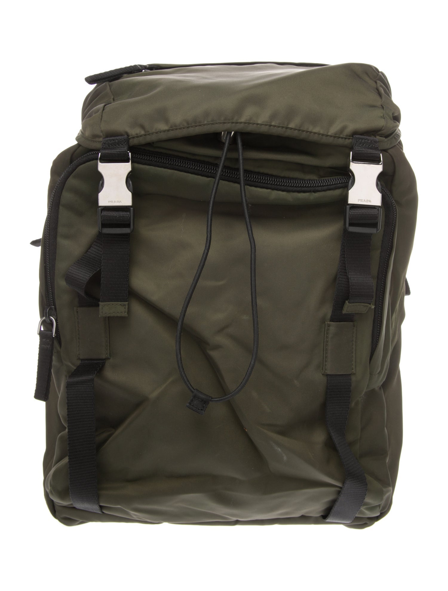 Prada Enameled Metal Triangle Backpack