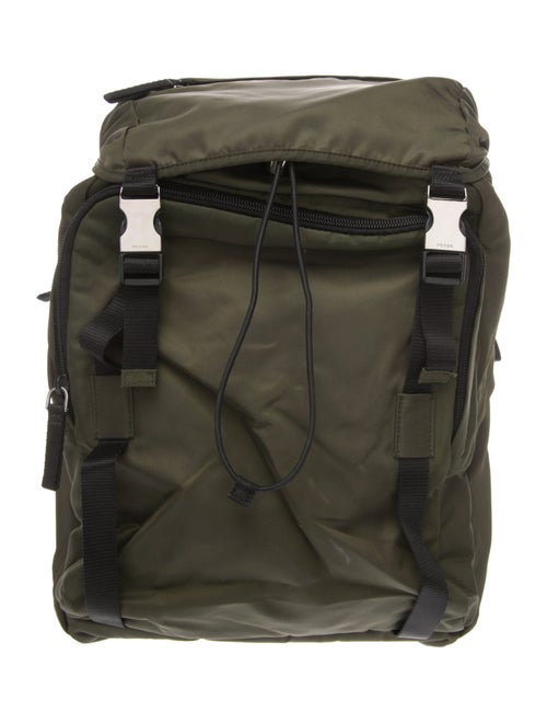 Prada Enameled Metal Triangle Backpack