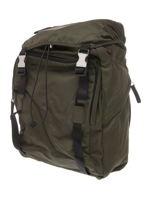 Prada Enameled Metal Triangle Backpack